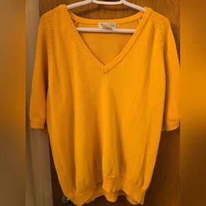 Vintage Hunt Club L Yellow Vintage Short Sleeve 100% Cotton Sweater